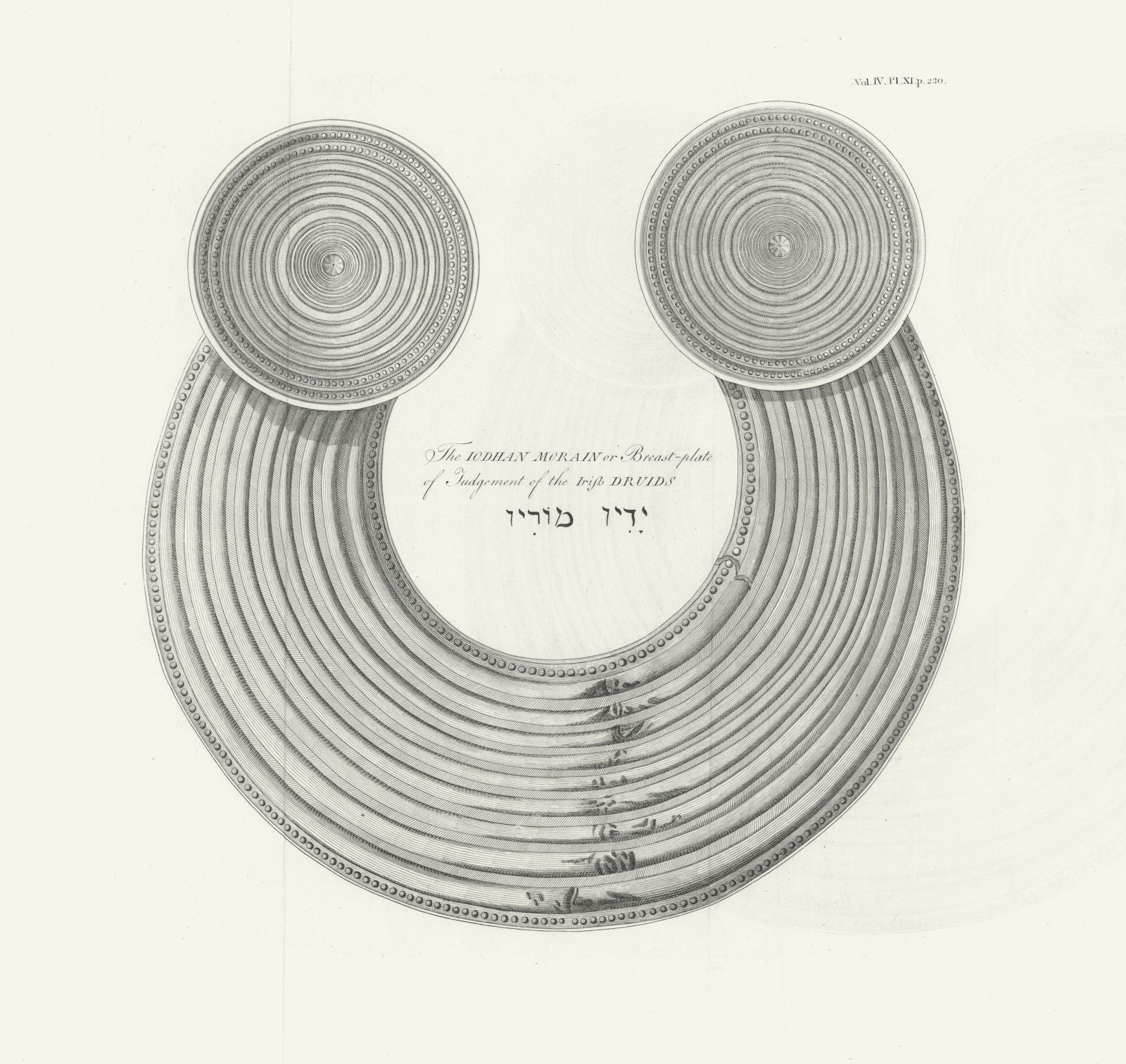 The Iodhan Morain or Breast-plate of Judgement of the Irish Druids 1806 print